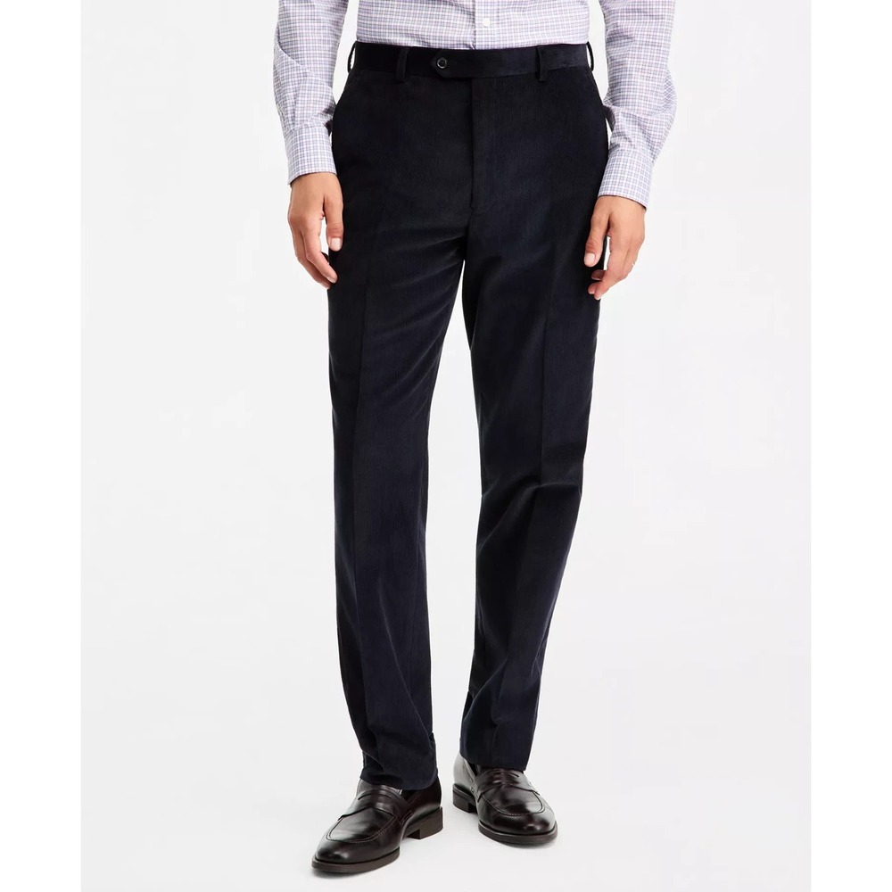Tommy Hilfiger Pants Men's Modern-Fit Solid Corduroy Blue Navy 36W x 30L